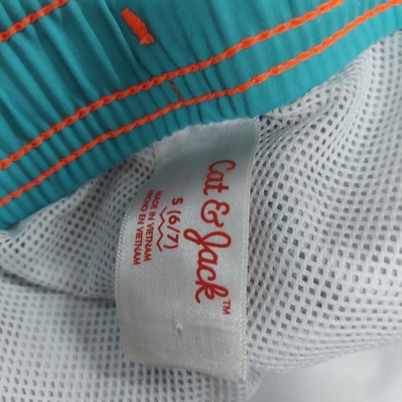 Cat and Jack Small 6/7 swim shorts trunks boys target adjustable floral beach - Picture 3 of 6